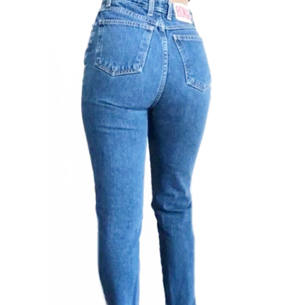 Vintage Bongo Jeans Medium Wash Original Slim Straight Size 7R |‎ 27” Inseam